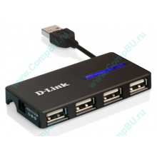 Карманный USB 2.0 концентратор D-Link DUB-104 в Хасавюрте, USB хаб DLink DUB104 (Хасавюрт)