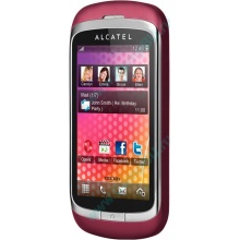 Красно-розовый телефон Alcatel One Touch 818 (Хасавюрт)