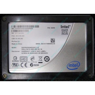 Нерабочий SSD 40Gb Intel SSDSA2M040G2GC 2.5" FW:02HD SA: E87243-203 (Хасавюрт)