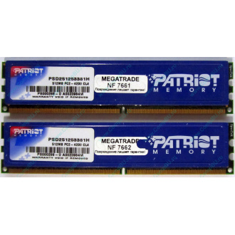 Память 1Gb (2x512Mb) DDR2 Patriot PSD251253381H pc4200 533MHz (Хасавюрт)
